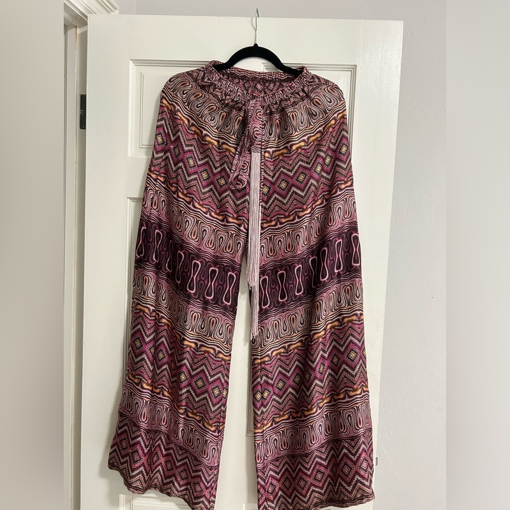 Alexis Tribal Print Silk wide leg pants -Size M